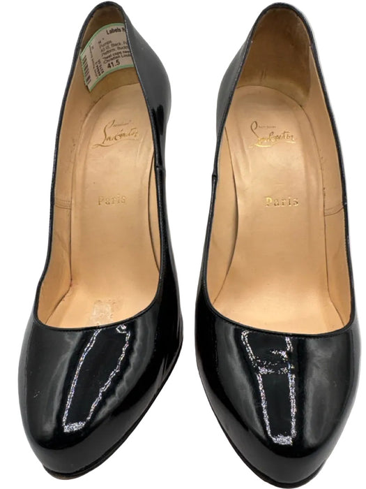 Christian Louboutin Shoe Size 41.5 Black Patent Leather Almond Toe Pumps