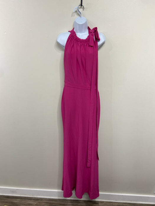 Alexander McQueen Size 46 Hot pink Viscose Blend Halter Neck Floor Length Gown