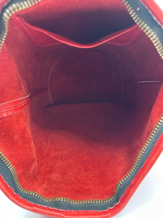 Coach Burnt Orange Leather Zip Top Shoulder Strap Tote Bucket Bag