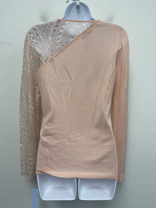 Emilio Pucci Size Medium Pink Wool Long Sleeve Floral Knit Top