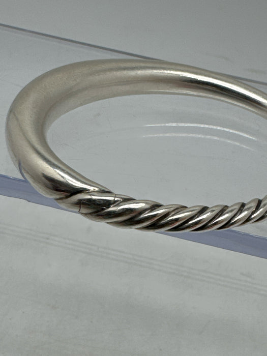 David Yurman Silver 925 Sterling Cable Twist Hinge clasp Bangle Oval Bracelet