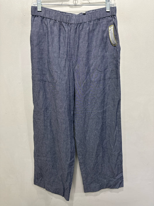 Vince Size S Chambray Blue Viscose Elastic Waist Straight Wide Wrap Top Pant Set