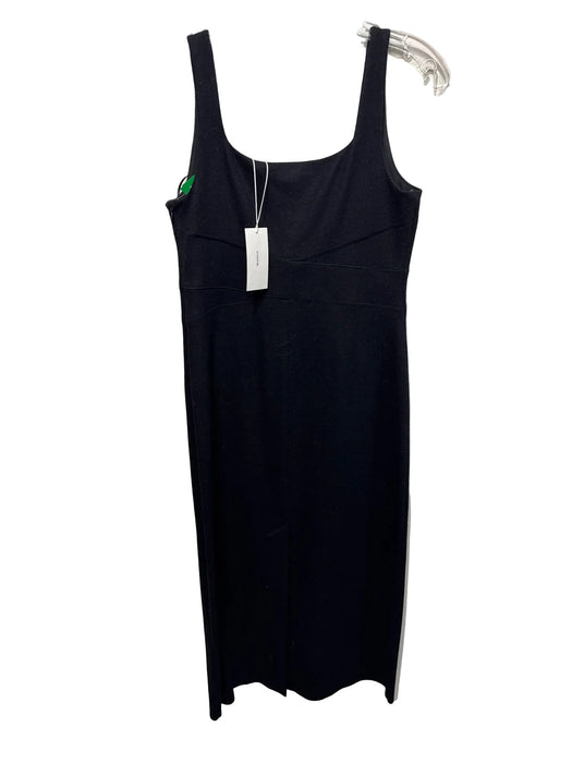Vince Size 2 Black Wool Blend Square Neck Side Zip Midi Dress