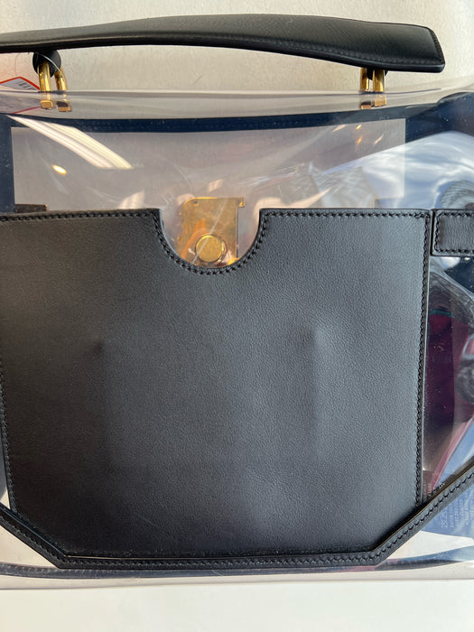 Balmain Clear & Black PVC Leather trim Shoulder & Crossbody Straps Bag