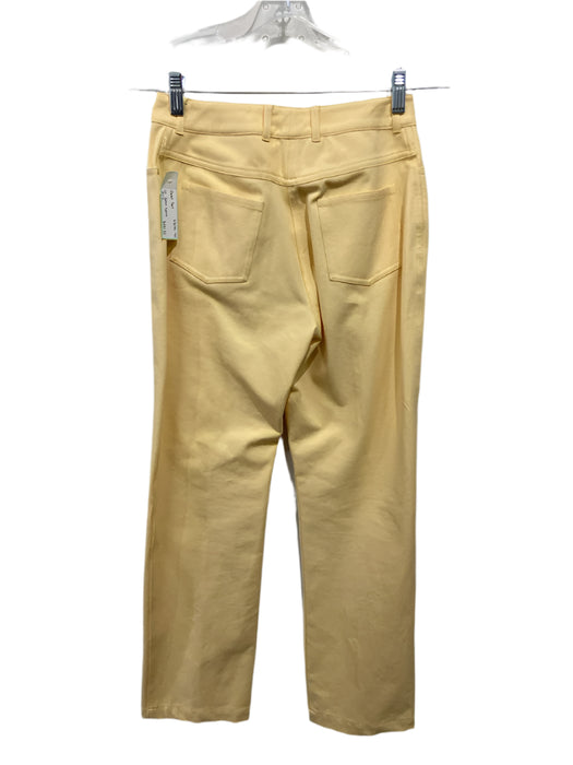 St John Sport Size P/2 Butter Yellow Cotton Studded Front Zip Collar Pant Set