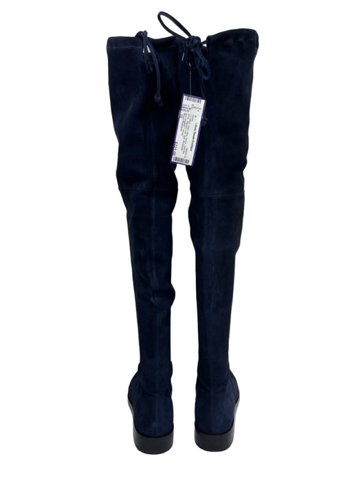 Stuart Weitzman Shoe Size 10 Navy Blue Suede Over the Knee Flat Heel Boots