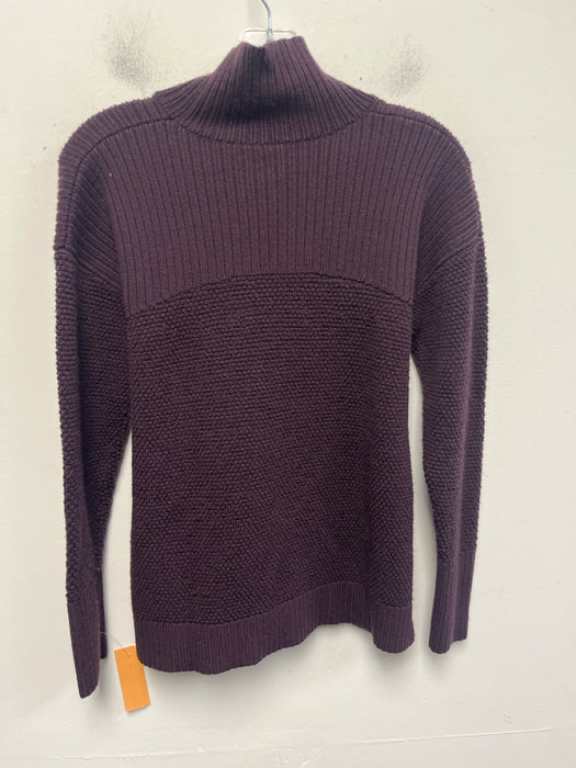 Lululemon Size 10 Dark Purple Wool Long Sleeve Chunky Knit turtle neck Sweater