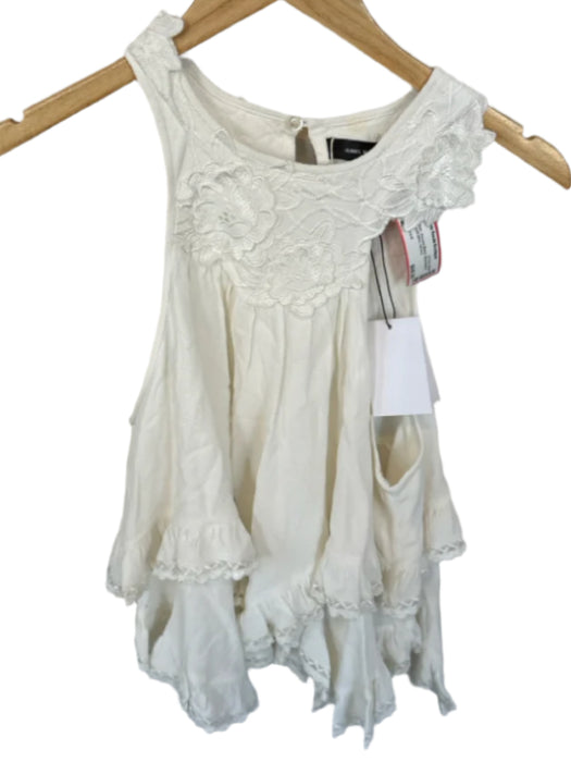 Isabel Marant Size 40 White Viscose Blend Sleeveless Flower Application Top