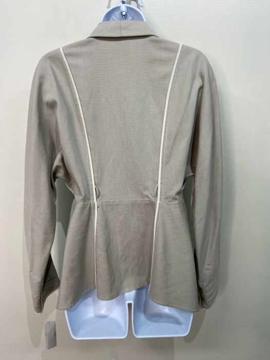 Karolina Zmarlak Size XS Light taupe Viscose Blend Button Draped Hem Jacket