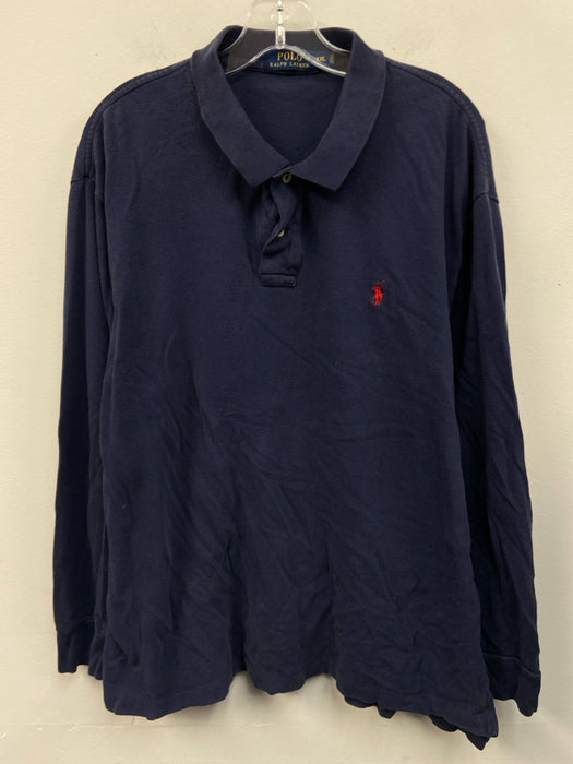 Polo Size 2XLT Tan Cotton Blend Solid Knit Quarter Zip Men's Long Sleeve Shirt
