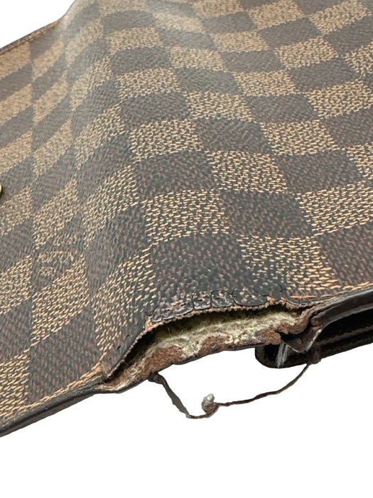Louis Vuitton Brown Coated Canvas Damier Ebene Snap Closure Multi pocket Wallets