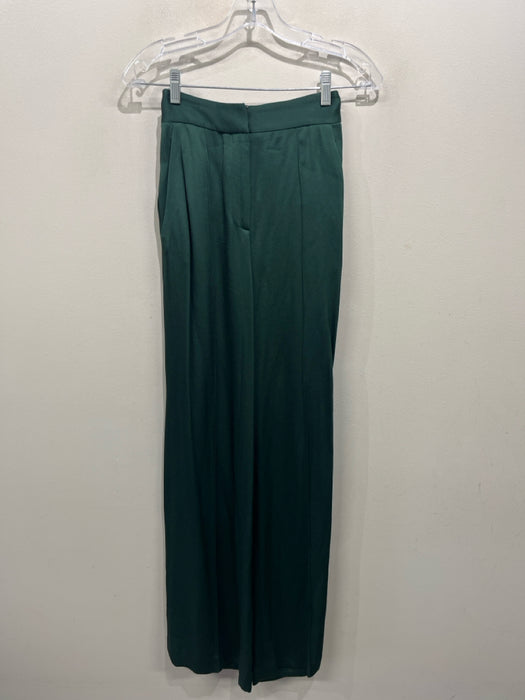 Veronica Beard Size 4/2 Green Acetate Blend Pintuck Front Straight Leg Pant Set