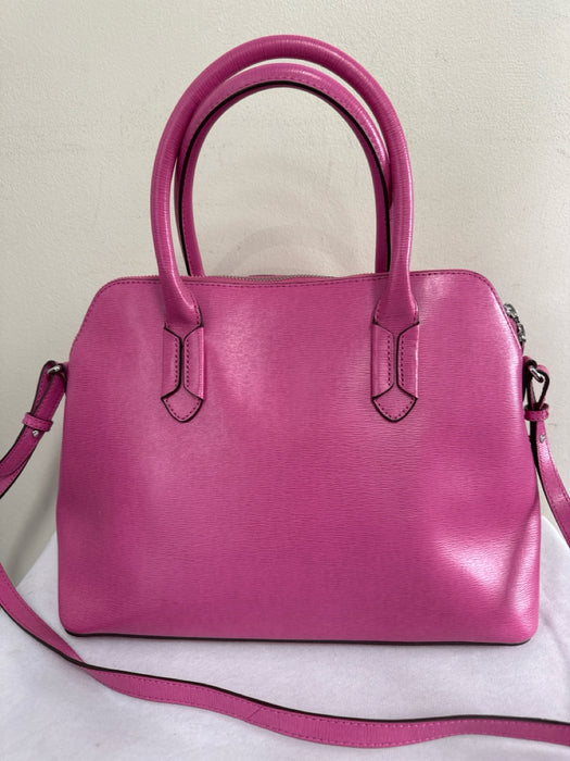 Lauren Ralph Lauren Pink Saffiano Leather Zip Top Multiple Straps Bag