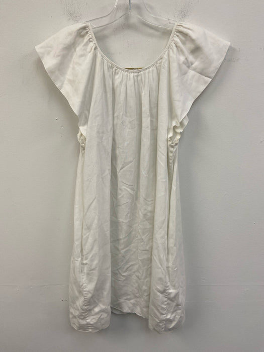 Marie Oliver Size S White Linen Sleeveless Scoop Neck Mini Dress