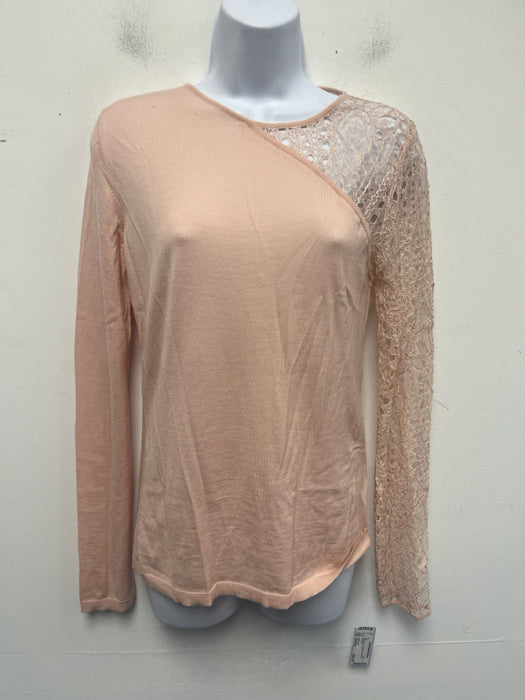 Emilio Pucci Size Medium Pink Wool Long Sleeve Floral Knit Top