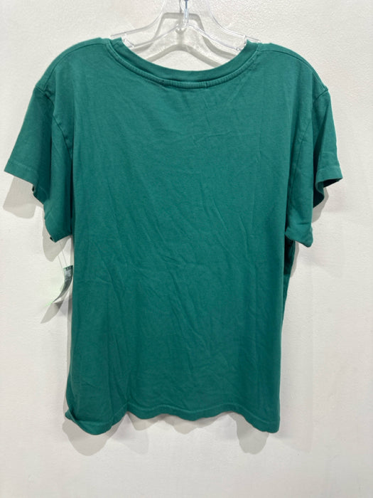 Daydreamer Size M Green & White Cotton Crew Neck T Shirt Top