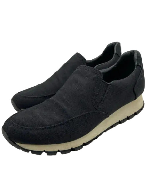 Prada Shoe Size 36 Black Synthetic Knit Stretch Panel Slip On Sneakers