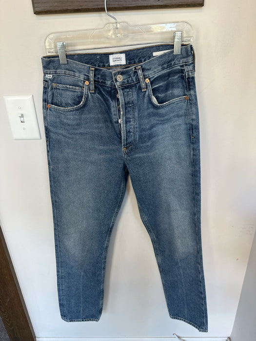 Citizens of Humanity Size 26 Med Dark Wash Cotton High Waist Button Fly Jeans