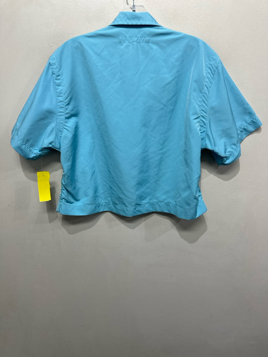 Comme des Garcons Size M turquoise blue Quarter Zip Pocket Cropped Shirt