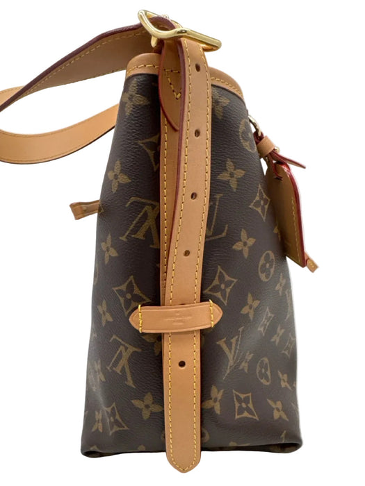 Louis Vuitton Brown Print Coated Canvas Monogram Shoulder Strap Tie Closure Bag