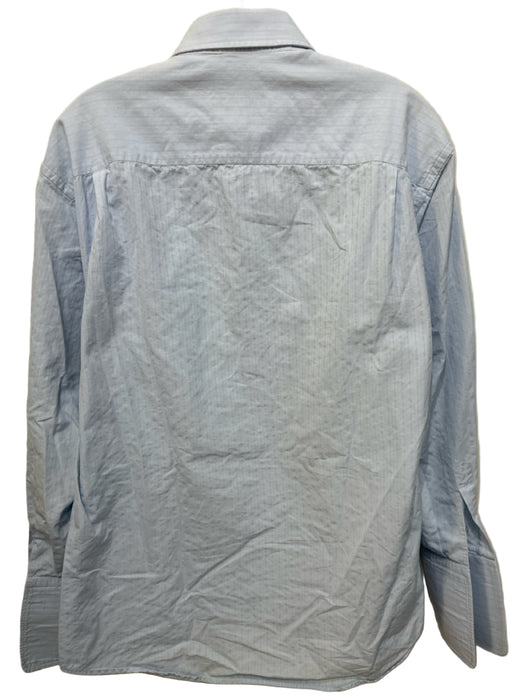Gucci Size 15.5 Blue Cotton Striped Button Down Men's Long Sleeve Shirt