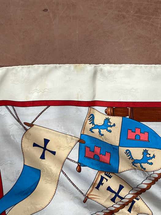Hermes Multi Silk Christphe Colombus Decouvre L'Ameri By Carl De Parcevaux scarf