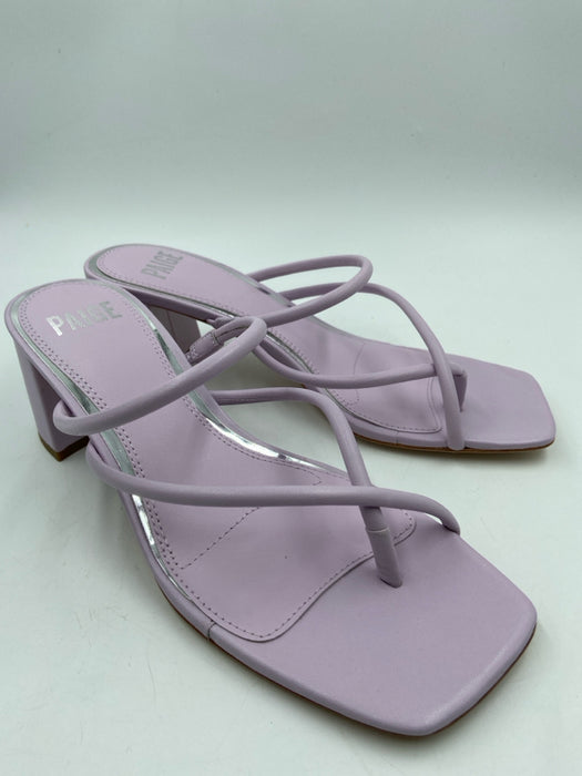 Paige Shoe Size 7 Pale Purple Leather Open Toe & Heel Block Heel Thong Pumps