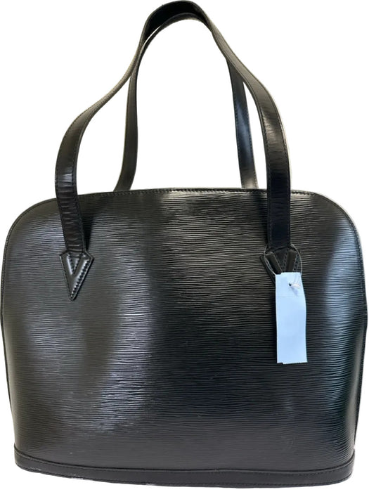 Louis Vuitton Black Leather Epi Zip Close Top Handle Shoulder Bag