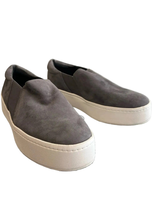 Vince Shoe Size 38 Gray Suede Almond Toe Slip On Flatform Shoes
