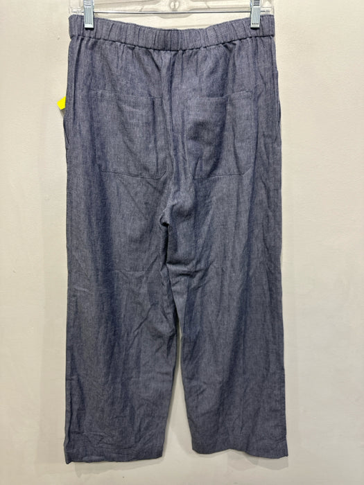 Vince Size S Chambray Blue Viscose Elastic Waist Straight Wide Wrap Top Pant Set