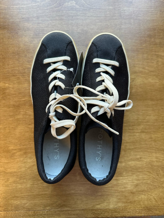 Rothy's Shoe Size 10 Black & Cream Recycled Plastic Lace Up Athletic Sneakers