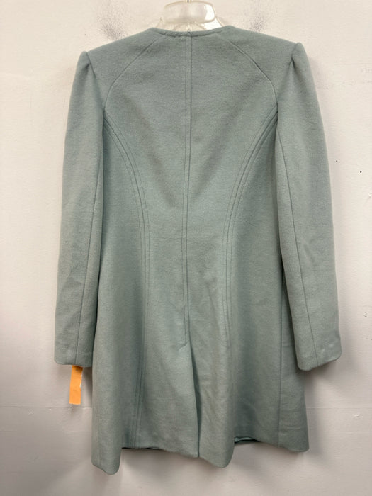 Annie Griffin Size M Seafoam Blue Wool Blend Paneled Snap Button Front Coat