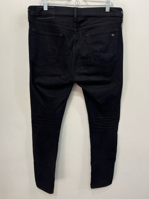 Rag & Bone Size 33 Black Cotton Blend Solid Slim Jean Men's Pants