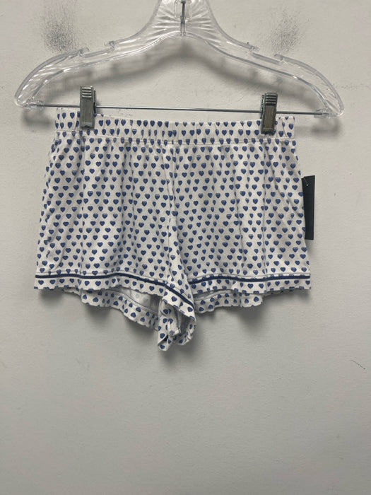 Roller Rabbit Size XS White & Blue Pima Cotton Hearts Button Down Short Set