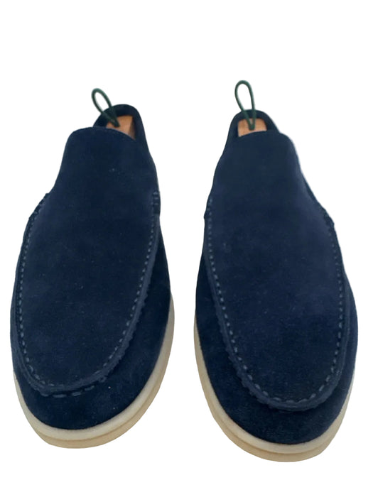 Loro Piana Shoe Size 42 Like New Navy Suede Solid Dress Men's Shoes