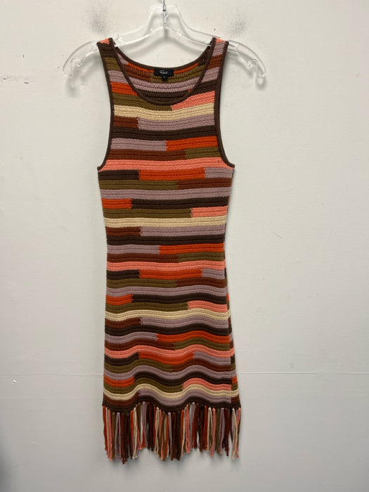 Rails Size S Brown, Beige & Pink Cotton Blend Knit Stripe Sleeveless Dress