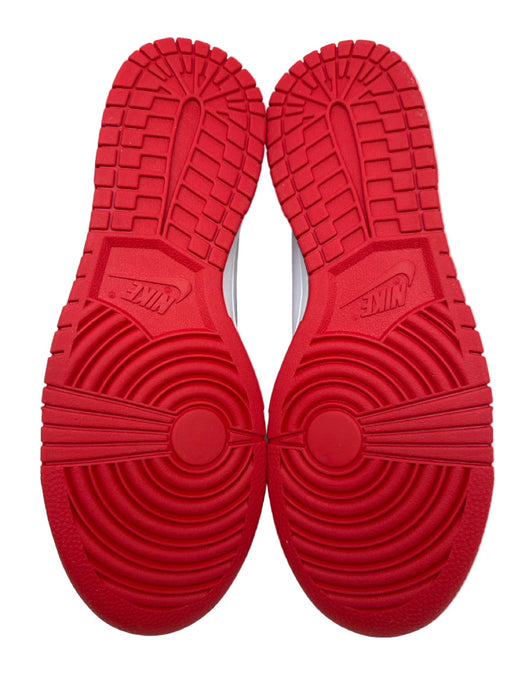 Nike Shoe Size 9 Like New White & Red Leather Two Tone Sneaker Men's Shoes