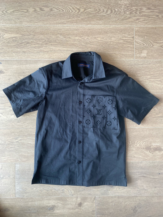 Louis Vuitton Size S Black Cotton Button Down Collared Shirt