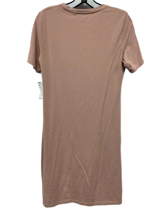 Theory Size M Dust Pink Pima Cotton & Modal Short Sleeve Round Neck Midi Dress