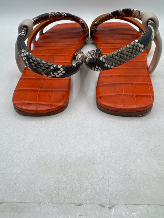 Mercedes Castillo Shoe Size 10/40 Green, Purple, Beige Leather Slingback Sandals