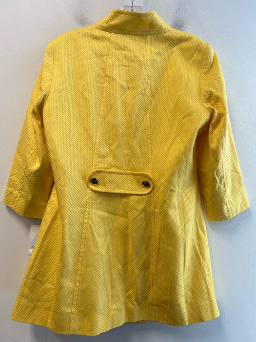 Doncaster Size Est Small Yellow Cotton Gold Buttons Pockets high neck Top