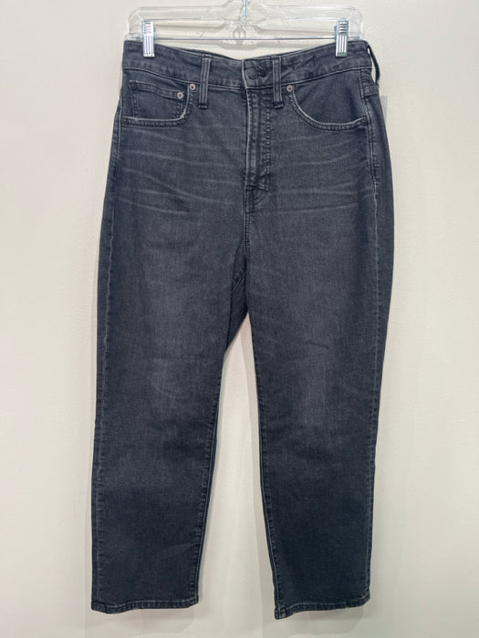 Madewell Size 27P Black Cotton Denim High Rise Crop Jeans