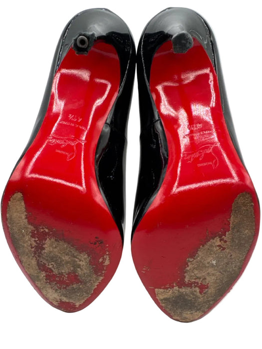 Christian Louboutin Shoe Size 41.5 Black Patent Leather Almond Toe Pumps