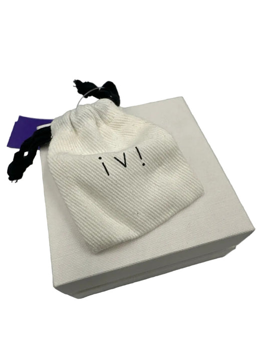 IVI Los Angeles Silver & Gold Rhodium Plated cube detail Seamless Hoop Earrings