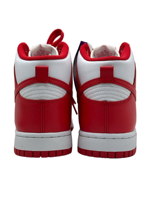 Nike Shoe Size 9 Like New White & Red Leather Two Tone Sneaker Men's Shoes