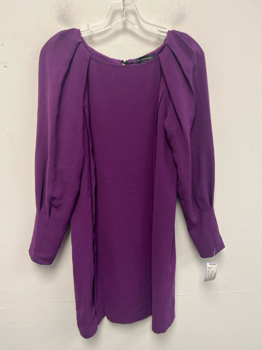 Class Roberto Cavali Size 40 / s Purple Polyester Pleated Shoulder Shift Dress
