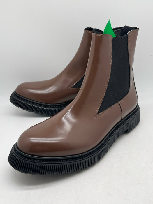 Adieu Shoe Size 46 Brown Leather Solid Men's Shoes