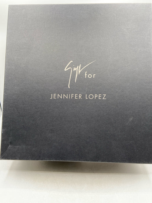 Giuseppe Zanotti Shoe Size 40 Nude & Silver Suede Crystal Embellishments Booties