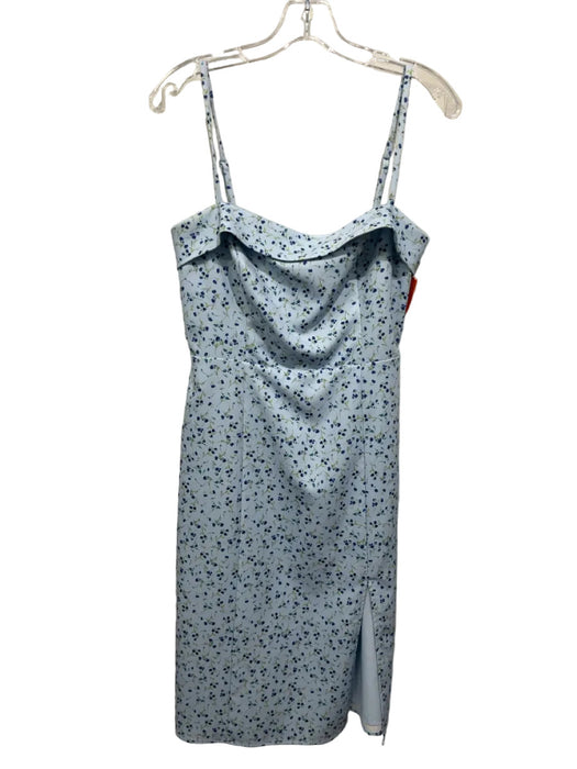French Connection Size 6 Light Blue & Blue Polyester Blend Spaghetti Strap Dress