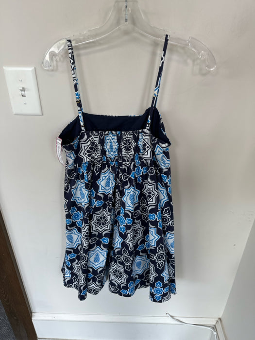 Hutch Size XS Navy & white Cotton Spaghetti Strap Pineapple Side Zip Dress
